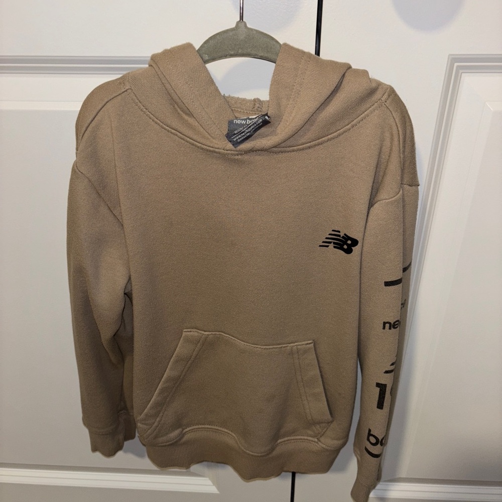 New Balance Beige Hoodie with Black Logo